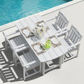 HDPE Outdoor Patio Dining Set with Table & 4 Chairs, All-Weather 5-Piece Outdoor Table and Chairs, 2" Umbrella Hole, Patio Furniture for Garden, Backyard, Deck | White by Suunyn
