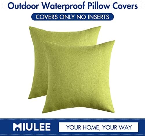 MIULEE Decorative Outdoor Pillow Covers Waterproof 16x16 Green - Image 6