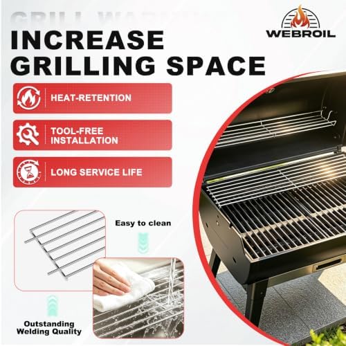 7513 88719 Grill Warming Rack for Weber Genesis 1000-5500 Silver & Gold B/C - Image 4