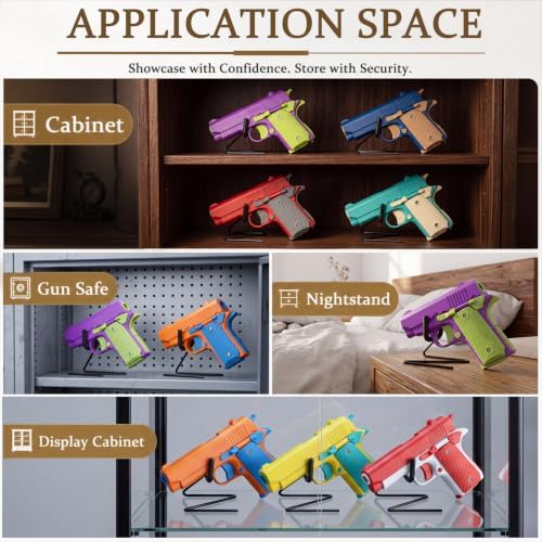 Yaocom 5 Pcs Rubber-Coated Pistol Display Stand, Desk Rest Style - Image 6