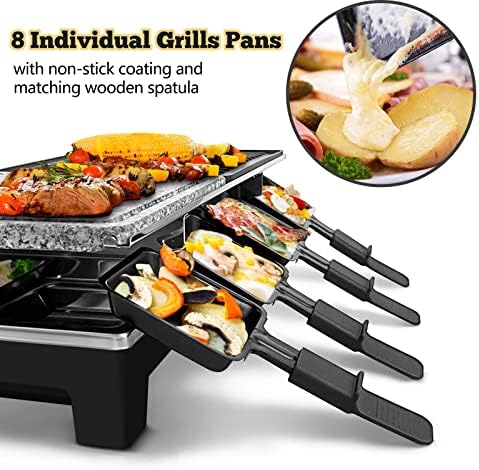 Raclette Table Grill, CUSIMAX Indoor Grill Electric Grill, Black - Image 3
