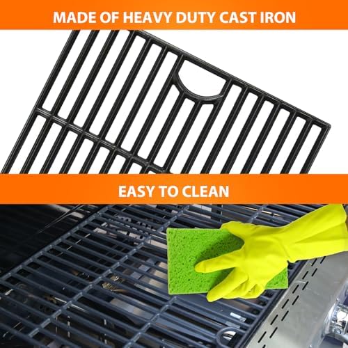 CANDANA Replacement Parts for Nexgrill 4 Burner 720-0830H 720-0830D 720-0783C 720-0783E 720-0958A, 17" Cast Iron Grill Grate, Grill Burner, Heat Plate, Igniters for 5 Burner 720-0888N - Image 5