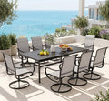 Sophia & William Outdoor Dining Set for 8 w/Swivel Mesh Chairs, Grey by SophiaWilliam