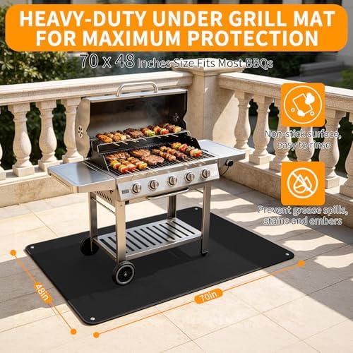 Easywave BBQ Under Grill Mats Fireproof, Double-Sided Heat Resistant Floor Pad for Deck & Lawn, Waterproof Cushion for Camping Travel, Fireplace Pit Protector Large 80 x 48 Inch - Image 6
