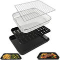 Air Fryer Accessories for Nuwave Bravo XL Pro Air Fryer Toaster Oven 30QT, Air Fryer Baking Pan Tray Basket Wire Rack Grill Racks Baking Tray Replacement Parts Set Kit by Unknown