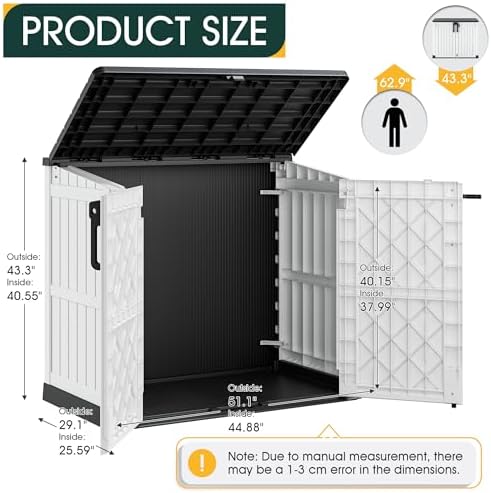 NUNU LAB Outdoor Storage Cabinet 36 Cu.Ft Garden Storage Shed Waterproof Lockable for Garden Hoses, Generator, and Lawn Mower - Image 2