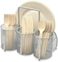 DysanVica Utensil Caddy Silverware Holder - Party Cutlery Organizer Silver by DysanVica