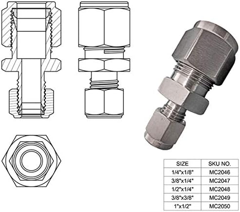 Misting Fittings (Stainless Steel Reducing Union-Pack of 5) - Image 2