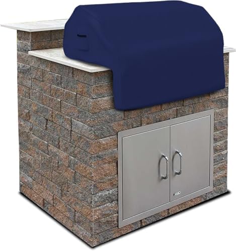 Covers & All Built-in Grill Cover for Outdoor Grill – Heavy Duty 12 oz Waterproof Built-in BBQ Grill Cover, PVC-Coated Polyester with Elastic Hem for Snug Fit (44 x 27 x 26 inches, Blue) by CoversAll
