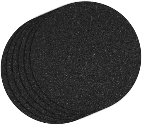 50 PCS Black Paper Placemats Round Place Mat Glitter Disposable Paper Chargers Party Tablemats for Halloween Birthday Wedding Bachelorette Party Dinner Table Decor (13x13inch) by timecity