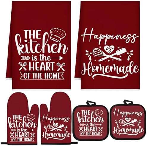 Sratte 6 Pcs Kitchen Decor Accessories Set, Kitchen, Wine Red by Sratte
