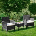 DUMOS 3-Piece Patio Furniture Set, Outdoor Wicker Bistro Set, Black by DumosLifestyle