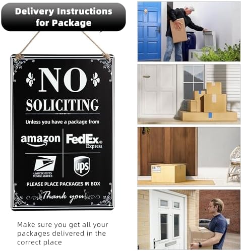 No Soliciting Decorative Metal Sign - Please Place Packages - Image 4