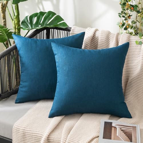 MIULEE Decorative Outdoor Pillow Covers Waterproof 12x12 Blue by MIULEE