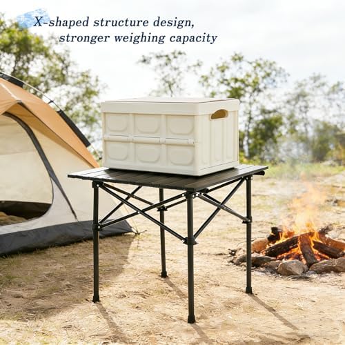 Camping Table with 2 Chairs, Portable Folding Picnic Table Set - Image 7