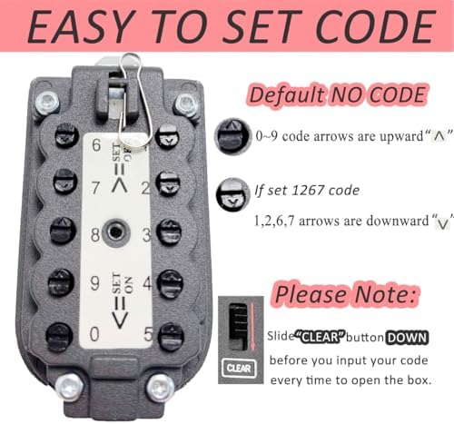 Key Lock Box for Outside Wall Mount, Waterproof Spare Key Storage Box, 10-digits Combination Lockbox Push Button Key Keeper Box for Home Indoor & Outdoor Realtors Landlord Property Management - Image 4