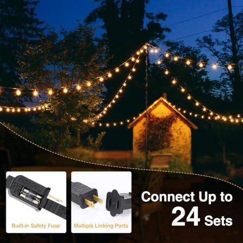 ZJOJO 100FT Outdoor String Lights, Outdoor Lights for Patio - Image 2