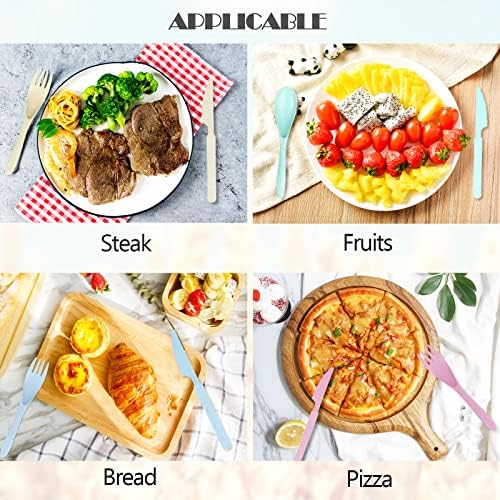 YDYTOP Reusable Travel Utensils Set with Case, Beige Wheat Straw Portable Knife Fork Spoons Tableware, Eco-Friendly BPA Free Cutlery for Kids and Adults as Travel Picnic Camping Utensils - Image 4