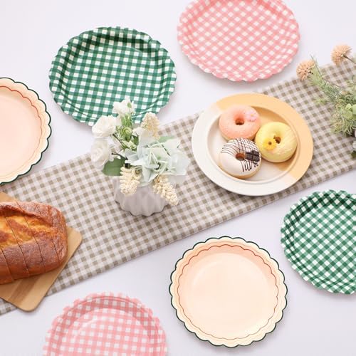 Havawish 144 Pcs Camp Gingham Paper Plates 7'' 9'' Themed Party Plates - Image 5