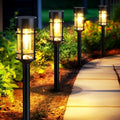Mancra Solar Pathway Lights, 8 Pack LED Solar Lights Outdoor Waterproof, Glass Metal Garden Lighting for Yard Path Landscape Lawn Walkway Driveway, 3000K by Mancra