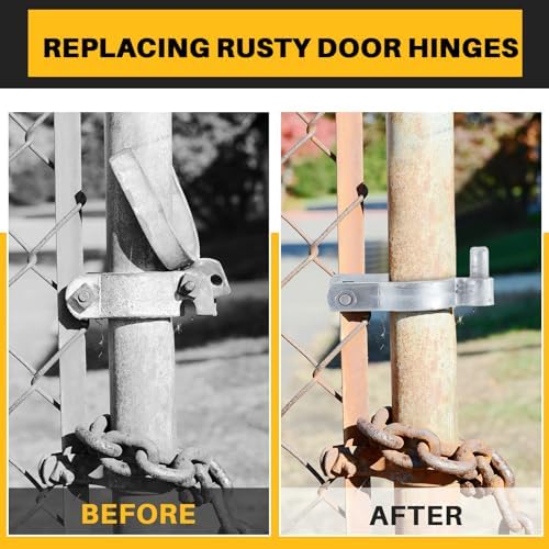 Hicarer 8 Pcs Chain Link Post Gate Hinge 2 7/8" OD X 5/8" Galvanized - Image 5