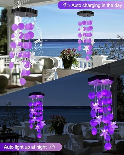 Toodour Solar Wind Chimes for Outside, Gifts for Mom Grandma Women Girls - Image 4