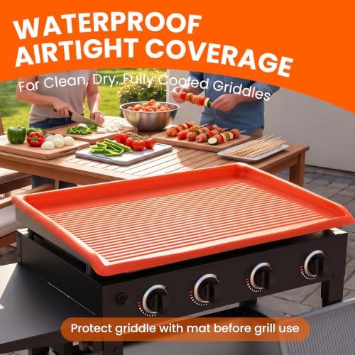 Silicone Griddle Cover Mat for Blackstone 36in, Raised-Edge Orange - Image 7