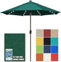 EliteShade USA 10-Year-Non-Fading 10ft Market Patio Umbrella, Commercial Grade Table Sun Umbrella with 80 Solar LED Lights, Crank Open, Windproof & UPF 50+ UV Protection for Garden, Deck, Pool, Backyard, No Tilt, Forest Green by EliteShade