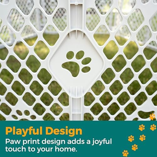MyPet 8-Panel Paws Petyard, Gray Dog Playpen, Durable & UV-Resistant Puppy Playpen, Indoor/Outdoor Portable Dog Pen, Adjustable for Your Pet's Comfort, Friendly Design for Happy Pets - Image 3