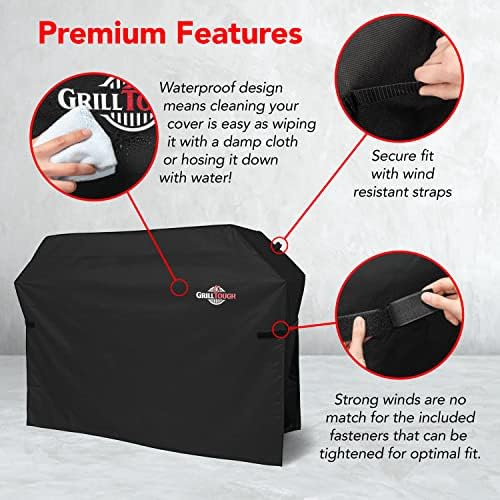 GrillTough Heavy Duty BBQ Grill Cover for Outdoor Grill, 64 Inch Black - Image 3