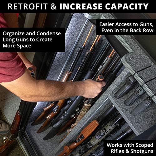 Gun Storage Solutions Rifle Rods Starter Kit with Shelf Liner Gun Organizer System Store More Guns Easy Access for Safety with Nylon Woven Loop Fabric - Image 6