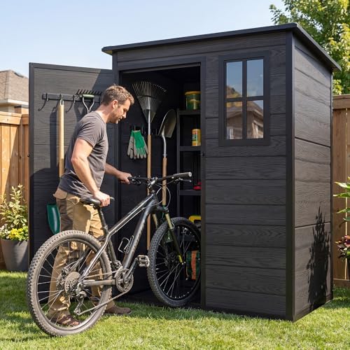 DWVO 5x3 FT Outdoor Storage Shed with Reinforced Floor & Window - Image 3