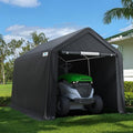 ADVANCE OUTDOOR 7x12 ft 2 Roll up Doors & Vents Outdoor Portable Storage Shelter Garage Tent Carport for Motorcycle ATV with Heavy Duty Metal Frame and Anti-UV Snow Resistant Waterproof Cover, Gray by ADVANCEOUTDOOR