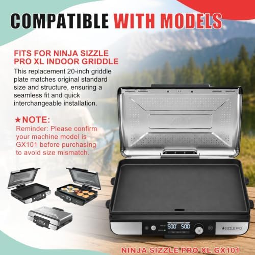 GX101 Griddle Plate for for Ninja Sizzle Pro XL 20-Inch Indoor Griddles - Image 2