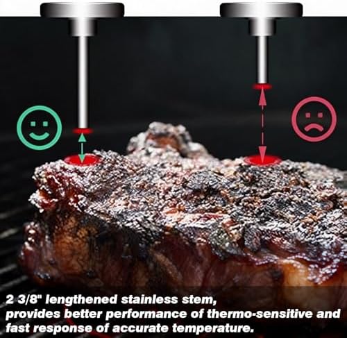 Grill Thermometer Mini Square Dial 50-700F Dual Scale BBQ Gauge - Image 6