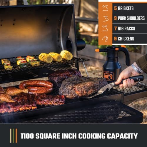 Oklahoma Joe’s Laredo Series 1100 Offset Charcoal Smoker and Grill with 1100 sq. in. Cooking Area in Black - Image 3
