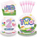 96Pcs Pink Pig 2nd Birthday Party Decorations, Serves 24 by Greencian