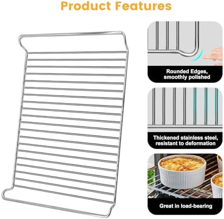 GCQ Wire Rack for Breville BOV900BSS Smart Oven Air Fryer Pro and Convection Oven,16.54''×12.2'' Stainless Steel Grill Racks Baking Rack Cooling Rack Accessories Replacement Parts,Dishwasher Safe - Image 4