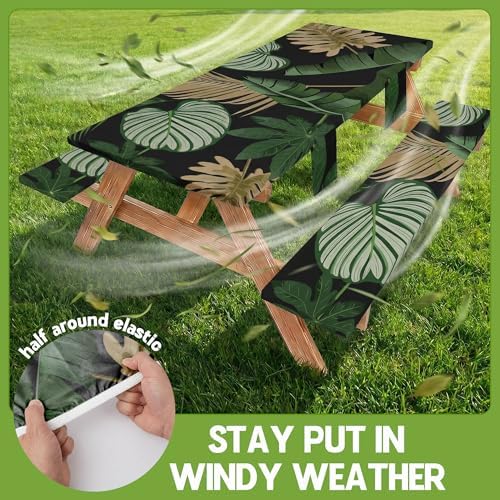 Picnic Table Cover with Bench Covers Tablecloth Table Cloth Camping Gifts for 30th 40th 50th 55th 60th 70th 80th 45th 65th 75th 40 50 55 60 65 70 Year Old Camper RV Owner Camping Lovers Women Men - Image 3