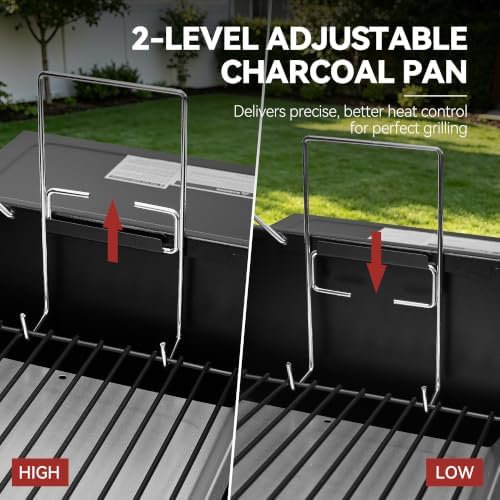 Royal Gourmet CC1830T Barrel Charcoal Grill, Front Storage Basket, Hooks - Image 6