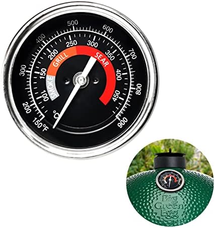 Upgrade Replacement Thermometer for Big Green Egg,3.3" Grill Temperature Gauge for Big Green Egg Accessories 150-900°F with Waterproof and No-Fog Glass Lens by Quantfire