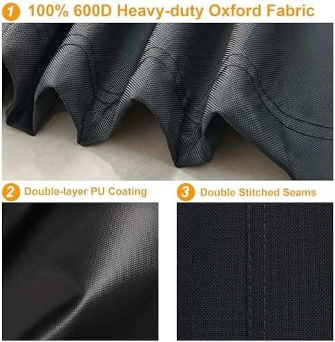 Kipiea 600D Pellet Grill Cover for Pit Boss Lockhart, Waterproof BBQ Smoker Cover, UV Resistant, No Tear, No Fading - Image 3