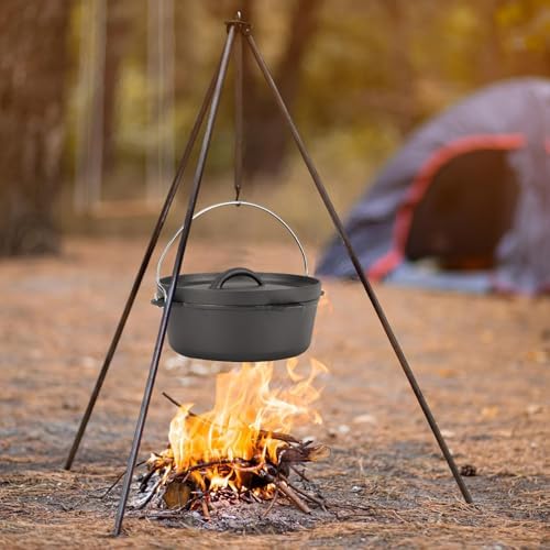 Northriver Casting Cast Iron Dutch Oven Pot with Lid, for Small Dishes, Side Dishes, Camping Cookware set, BBQ, Garlic Roaster, 1.5 Quart Pan - Image 6