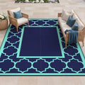 GENIMO Outdoor Rug, Waterproof Plastic Rugs for Patio, 8'x10' Blue Green by GENIMO
