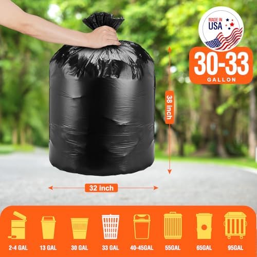 Delxo 30-33 Gallon Trash Bags, 5000 Count Bulk Value Large Garbage Bags - Image 2