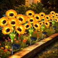 Solar Sunflower Lights 4 Pack 24 Flowers Gift for Mom by yeuago