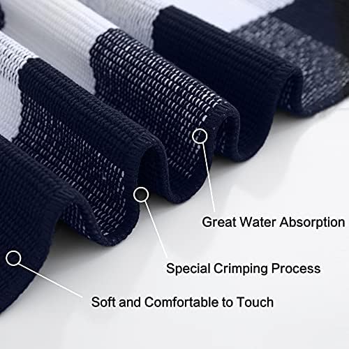 MUBIN Cotton Buffalo Plaid Rug, 3' x 5' Navy Blue White Outdoor Rug Front Door Decorative Mat, Washable Doormat Foldable Area Rug Layered Door Mats Rug for Front Porch, Entryway, Patio - Image 6