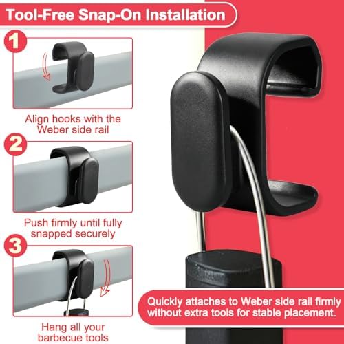 3400519 Grill Hooks for Weber Spirit E-325 Series & Slate Griddle Side Rail - Image 5
