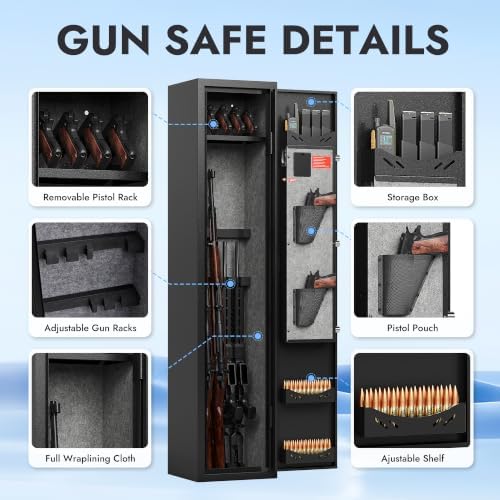 Kaer 4-5 Biometric Gun Safe for Rifles and Pistols,Long Rifle Safe for Home - Image 4