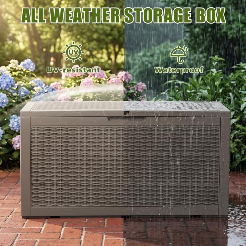 ROJIK 170 Gal Deck Box Waterproof, Grey - Image 5
